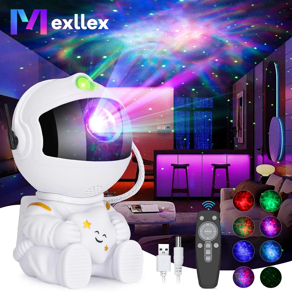 Astronaut Galaxy Starry Projector Night Light with Nebula & Remote,360° Adjustable & Timer Space Lamp Gift for Kids Room