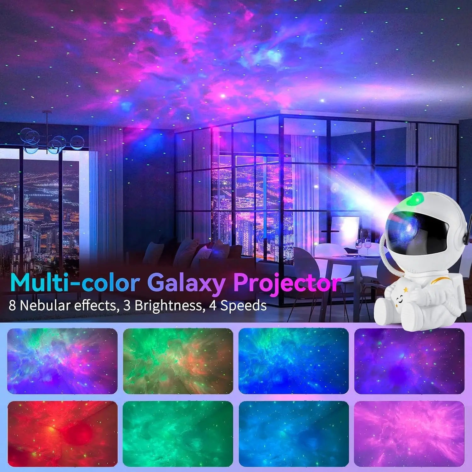 Astronaut Galaxy Starry Projector Night Light with Nebula & Remote,360° Adjustable & Timer Space Lamp Gift for Kids Room