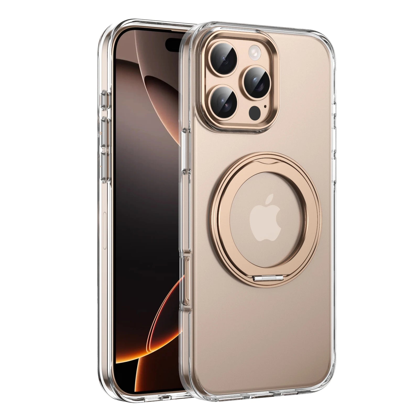 360° Rotatable Magnetic Phone Case for iPhone 16 15 14 13 Pro Max Plus – Magsafe Compatible, Slim Clear Hard Cover with Kickstand Ring, Military-Grade Protection, Wireless Charging Support