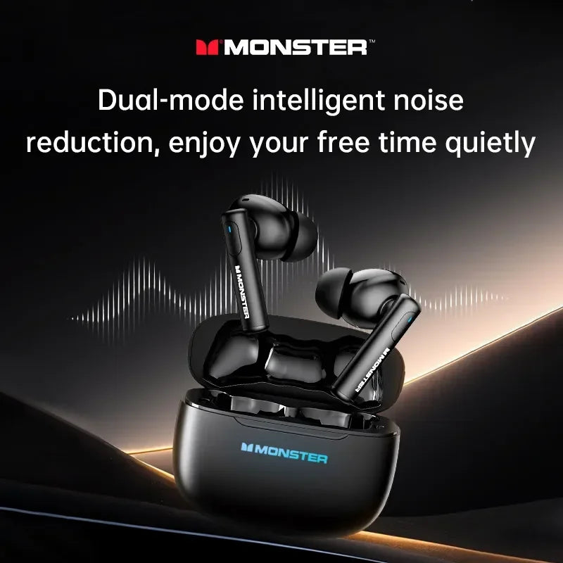 Monster XKT26 Bluetooth 5.4 Earphones TWS Hifi Stereo Wireless Headphones Gamer Headset Noise Reduction Sports Earbuds 2025 New